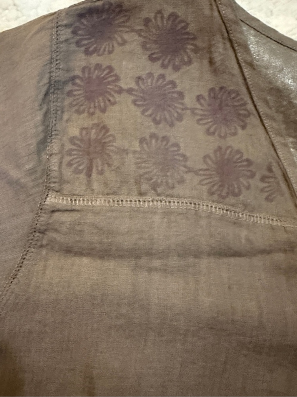 Blue Fish Taupe Hand Painted V-Neck Tunic - Picture 5 of 7